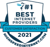 2021 #1 Best Internet Providers - Customer Satisfaction badge